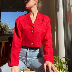 Vintage AnnTaylor Cropped Linen Blazer